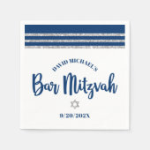 Bar Mitzvah Navy Silver Tallit Bold Script Minimal Serviette (Vorderseite)
