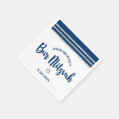 Bar Mitzvah Navy Silver Tallit Bold Script Minimal Serviette (Ecke)