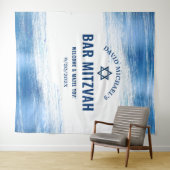 Bar Mitzvah Navy Typ Blue Foil Foto Hintergrund Wandteppich (Beispiel (Horizontal))