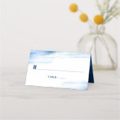 Bar Mitzvah Navy Typografie Blue Foil Bold Modern Platzkarte (Vorderseite)