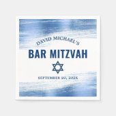 Bar Mitzvah Navy Typografie Blue Foil Bold Modern Serviette (Vorderseite)