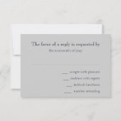 Bar Mitzvah Navy und Silver Stripe Star von David RSVP Karte (Rückseite)