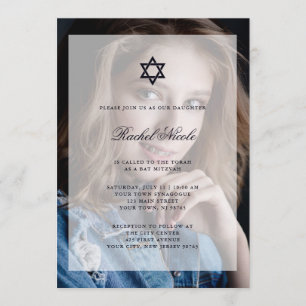Bar Mitzvah oder Bat Mitzvah  Overlay mit Foto Einladung