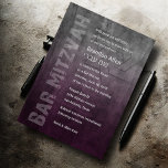 Bar Mitzvah Ombre Grunge Plum Einladung<br><div class="desc">Bar Mitzvah Ombre Grunge Plum Bar Mitzvah und Bat Mitzvah Einladung Sets von Umua entworfen. Gedruckt und ausgeliefert von Zazzle oder seinen Partnern.</div>