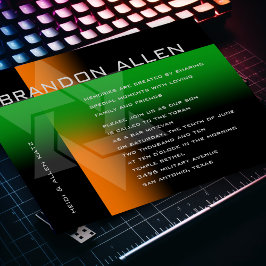 Bar Mitzvah Orange und Green auf jeder Farbe Einladung