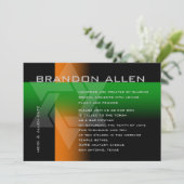 Bar Mitzvah Orange und Green auf jeder Farbe Einladung (Stehend Vorderseite)