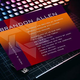 Bar Mitzvah Orange und Rot in jeder Farbe Einladung