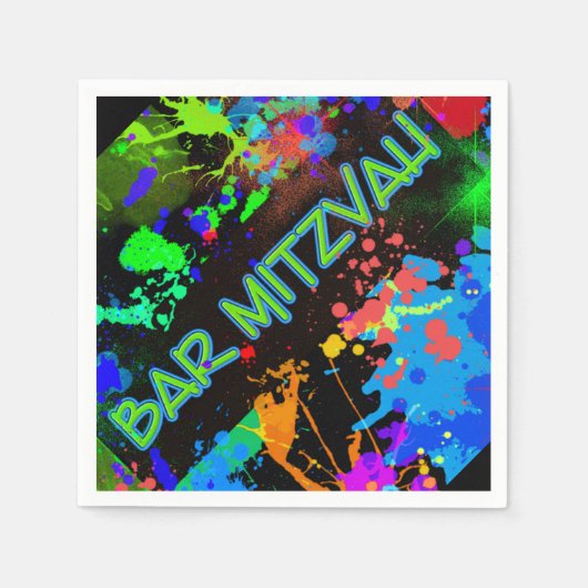 Bar Mitzvah Paint Spritzer, Paint Ball Serviette (Vorderseite)