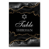 Bar Mitzvah Party Black Gold Star von David Tischnummer (Rückseite)