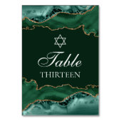 Bar Mitzvah Party Dark Green Gold Star von David Tischnummer (Rückseite)