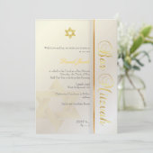 Bar Mitzvah/Perl/Gold Einladung (Stehend Vorderseite)