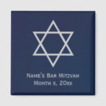 Bar Mitzvah Personalisiert Magnet - Blau und Silbe<br><div class="desc">Personalisierter Star von David Bar Mitzvah Magnet in blau & silber kann als Save the Date Magnet oder als Memento des gesegneten Ereignisses verwendet werden. Text ist vollständig anpassbar.</div>