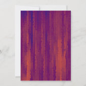 Bar Mitzvah Plum und Orange Techno Streaks Einladung (Rückseite)