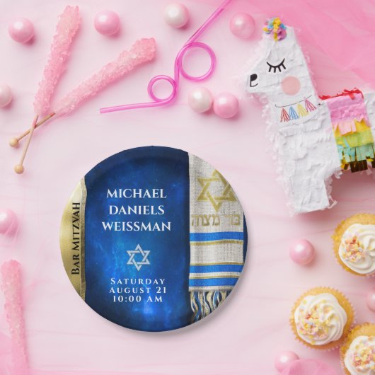 Bar Mitzvah Prayer Shawl  Pappteller (Party)
