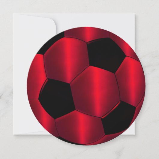 Bar Mitzvah Red and Black Soccer Ball Einladung (Vorderseite)