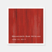 Bar Mitzvah Red Techno Streaks Serviette (Vorderseite)