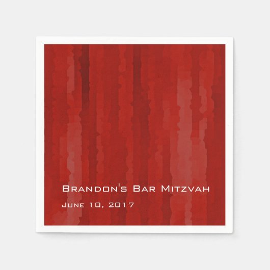 Bar Mitzvah Red Techno Streaks Serviette (Vorderseite)