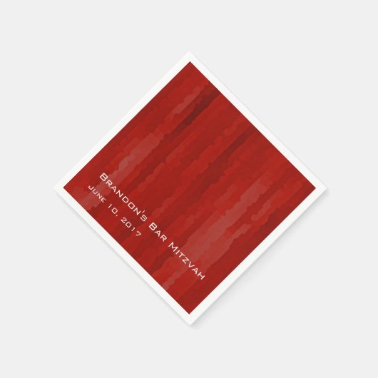 Bar Mitzvah Red Techno Streaks Serviette (Ecke)