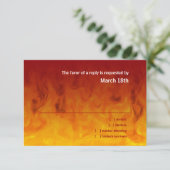 Bar Mitzvah Red und Orange UAWG RSVP Karte (Stehend Vorderseite)