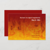 Bar Mitzvah Red und Orange UAWG RSVP Karte (Vorne/Hinten)