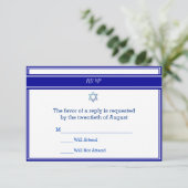 Bar Mitzvah Response Cards RSVP Karte (Stehend Vorderseite)