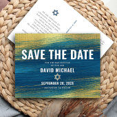 Bar Mitzvah Rett Datum Moderne Türkisfarben Einladungspostkarte