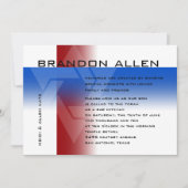 Bar Mitzvah Rot und Blau für jede Farbe Einladung (Vorderseite)