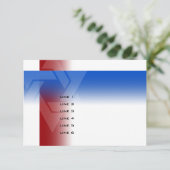 Bar Mitzvah Rot und Blau für jede Farbe Karte (Stehend Vorderseite)