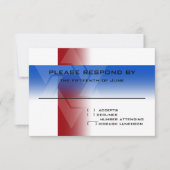 Bar Mitzvah Rot und Blau für jede Farbe RSVP Karte (Vorderseite)