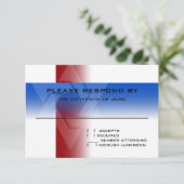 Bar Mitzvah Rot und Blau für jede Farbe RSVP Karte (Stehend Vorderseite)