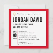 BAR MITZVAH Rotmaroon Einladung (Vorderseite)