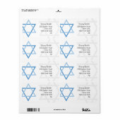 Bar Mitzvah Rücksendeadressen-Aufklebers (Vorne)