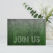 Bar Mitzvah Rugged Fade Green RSVP Card (Stehend Vorderseite)