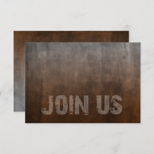 Bar Mitzvah Rugged Fade Rust RSVP Card (Vorne/Hinten)