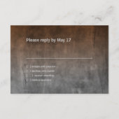 Bar Mitzvah Rugged Fade Rust RSVP Card (Rückseite)