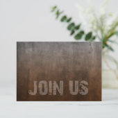Bar Mitzvah Rugged Fade Rust RSVP Card Karte (Stehend Vorderseite)