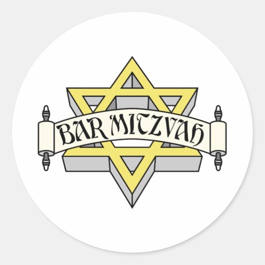 Bar Mitzvah Runder Aufkleber (Vorderseite)
