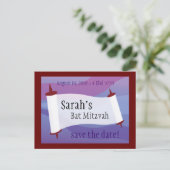 Bar Mitzvah Save the Date Ankündigungspostkarte (Stehend Vorderseite)