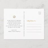 Bar Mitzvah Save the Date Black Gold Foil Script Einladungspostkarte (Rückseite)