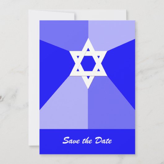 Bar Mitzvah Save the Date Einladungskarte Blau (Vorderseite)