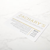 BAR MITZVAH, schlicht, modern, leicht, leicht grau Folieneinladung (Gedreht)