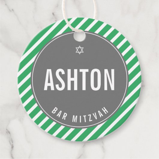 BAR MITZVAH schlicht, modern nfl grün schwarz Geschenkanhänger (Vorderseite)