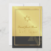 Bar Mitzvah/Schwarz/Imitat Gold Einladung (Rückseite)