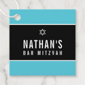 BAR MITZVAH Schwarz Türkis Geschenkanhänger (Vorderseite)