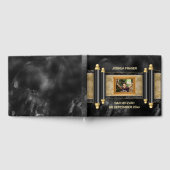 Bar mitzvah schwarzer Marmor Goldrolle Jungs Foto Gästebuch (Voll)