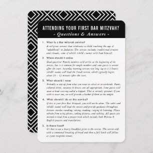 BAR MITZVAH Service-Frage und -Antwort Einladung