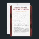 BAR MITZVAH Service Info Beratung Maroon Gold Einladung<br><div class="desc">von kat massard >>> WWW.SIMPLYSWEETPAPERIE.COM <<< Eine praktische Einlage für Ihren BAR/BAT MITZVAH,  die ein paar Fragen,  Ratschläge und Antworten zum Besuch dieser Art von Feiern skizziert.</div>