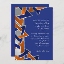 Bar Mitzvah Silver Blue Orange Star von David