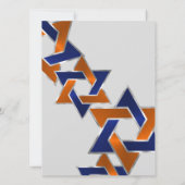 Bar Mitzvah Silver Blue Orange Star von David Einladung (Rückseite)