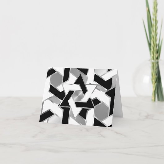 Bar Mitzvah Silver Schwarz-weißer Star von David Dankeskarte (Vorderseite)